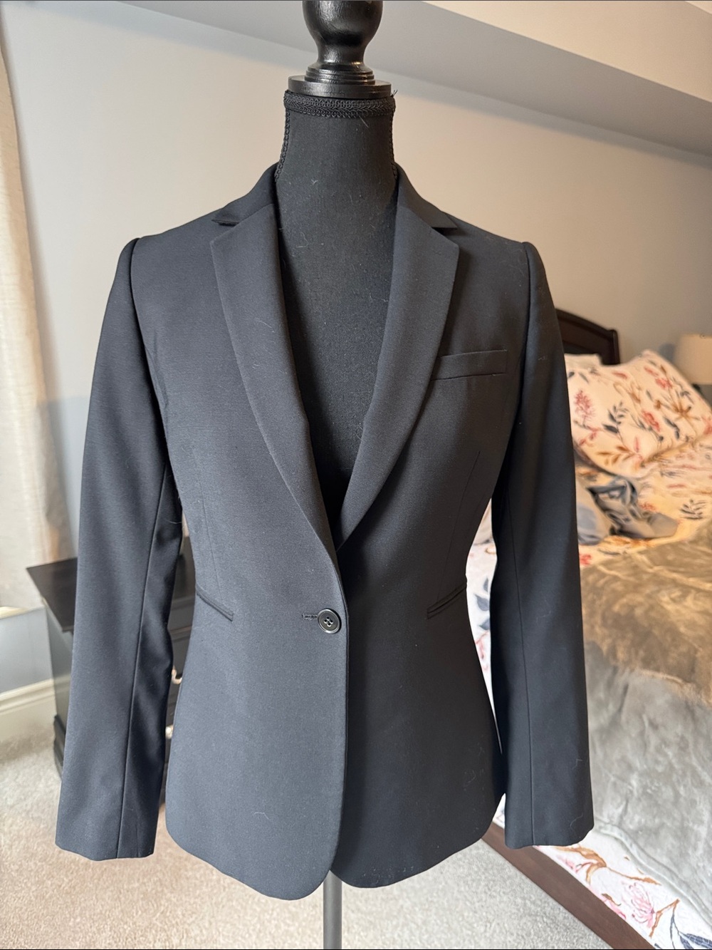 Reiss Black Single-Button Tailored Blazer
